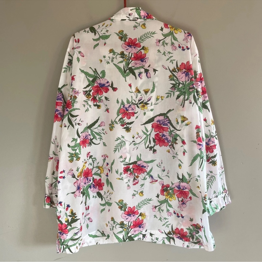 Victorias Secret Pajama Set XL Floral Botanical 100% Cotton Top Pants Drawstring - Picture 2 of 15